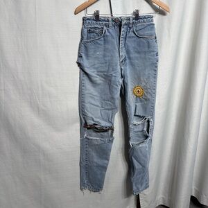 Vintage IKEDA High Waisted Straight Leg Jeans Medium Wash 90s Classic Denim
